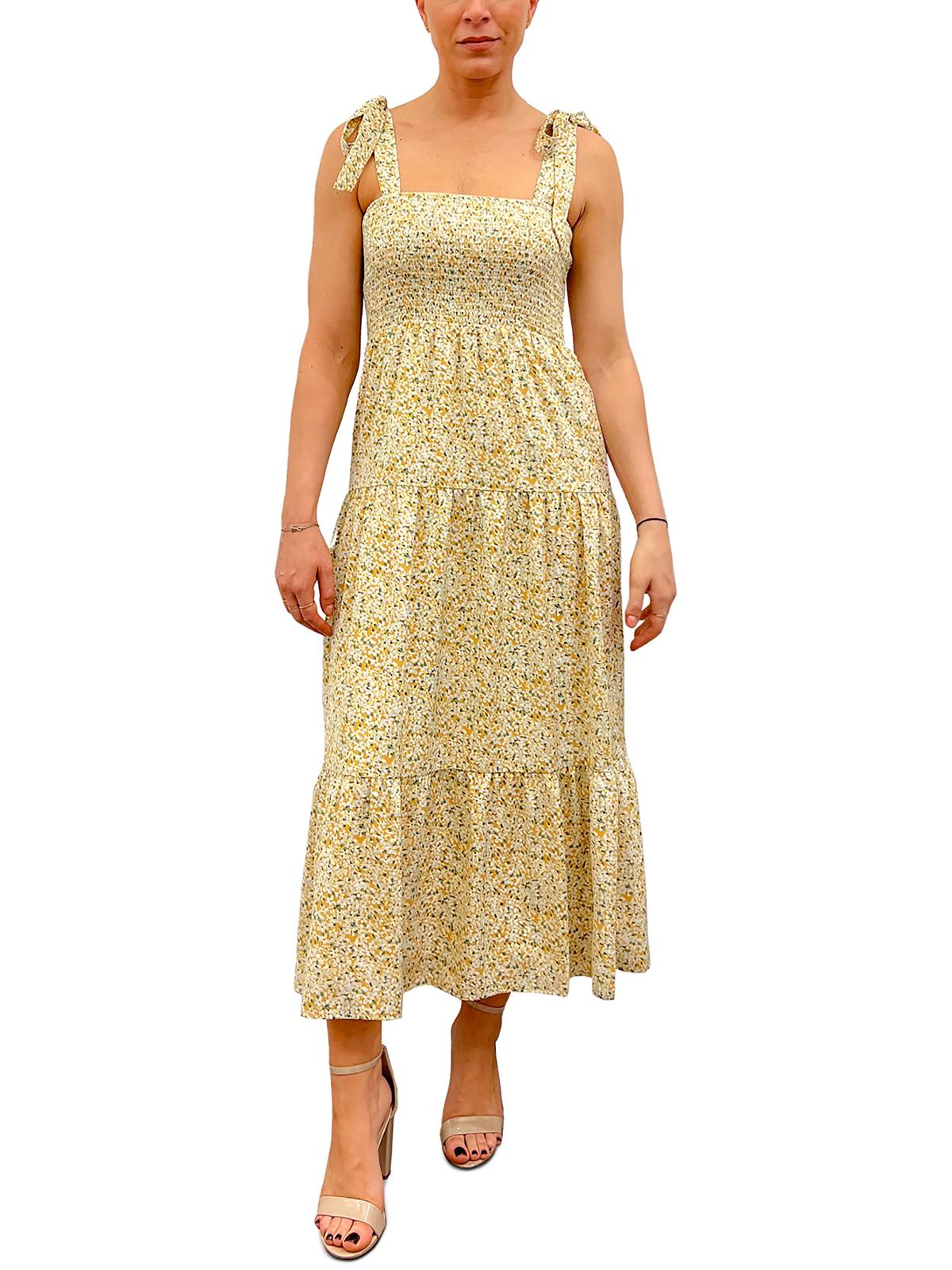 

Женский сарафан длиной до колена со сборками Sam Edelman, цвет yellow multi