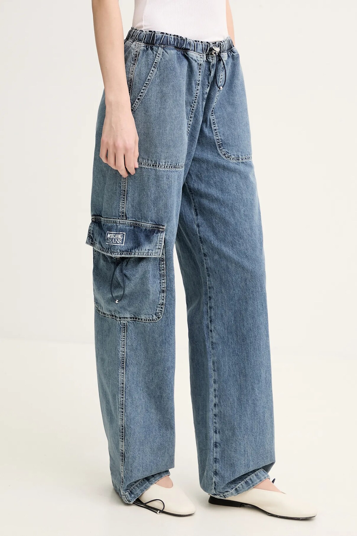 

Джинсы из хлопка Moschino Jeans, синий