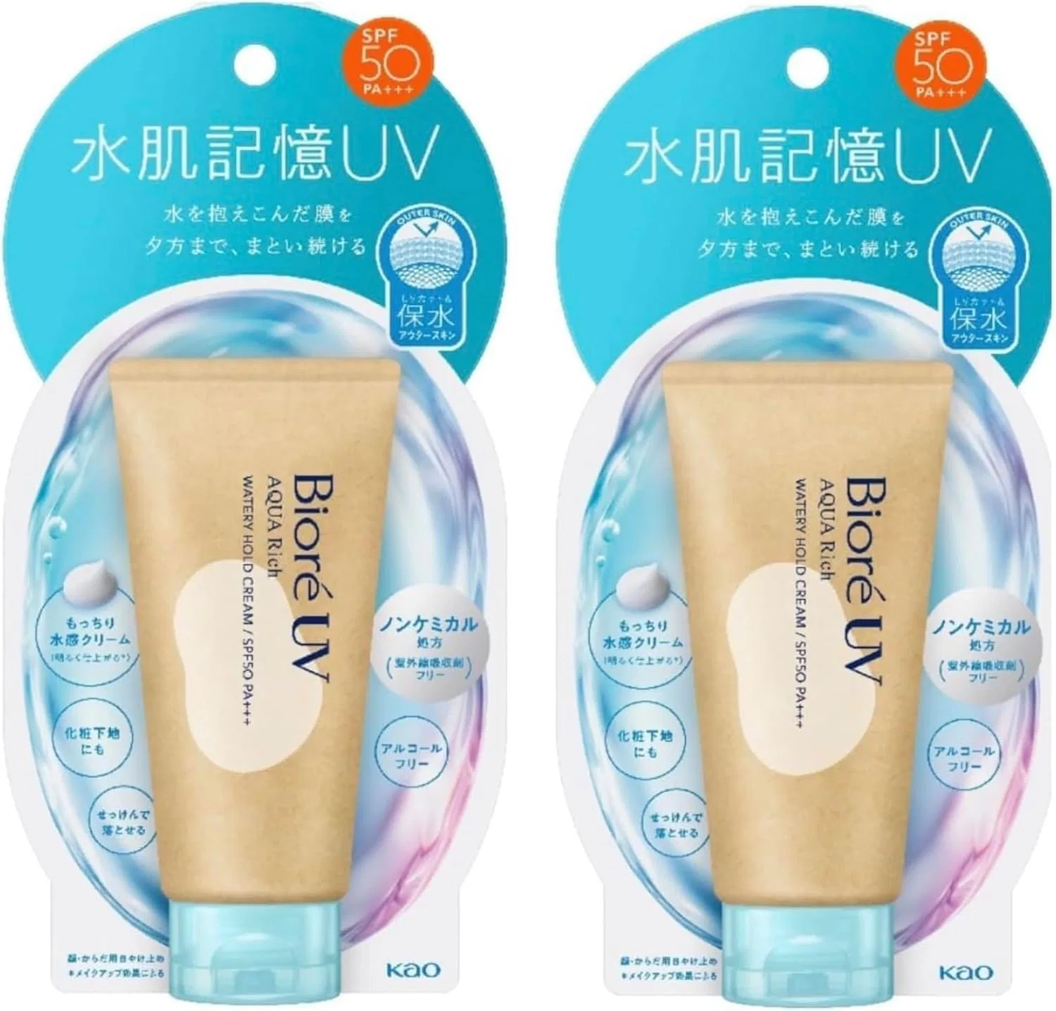 Солнцезащитный крем Biore UV Aquarich Water Hold Cream SPF50 PA+++, 50 г
