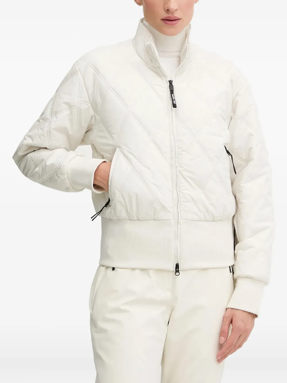 

Стеганая лыжная куртка Marla на молнии Boss, белый