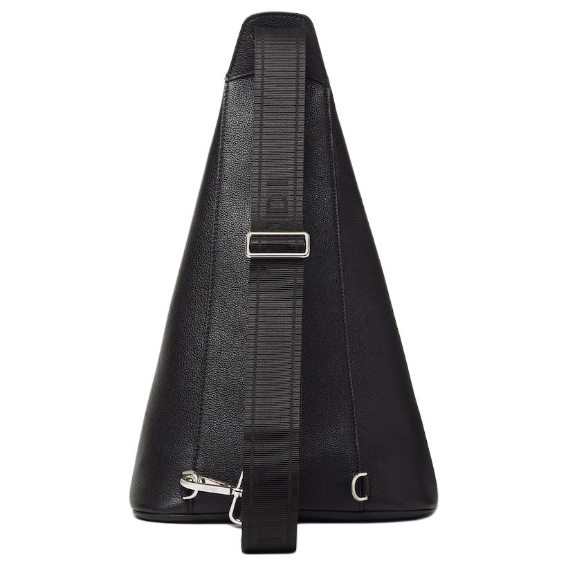 FENDI Кожаная сумка через плечо ROMA Grain Leather Large мужская черная — фото 3