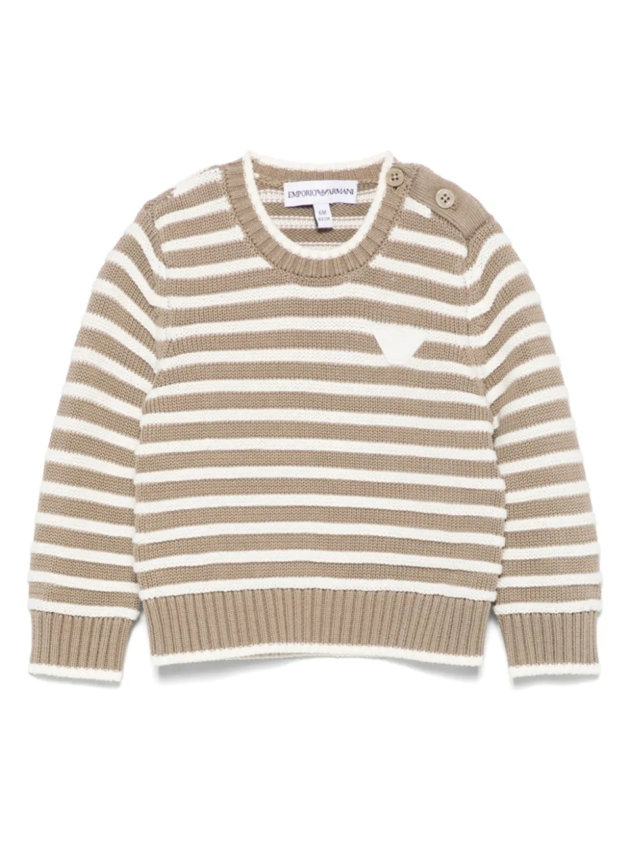 

Emporio Armani Kids свитер в полоску, коричневый