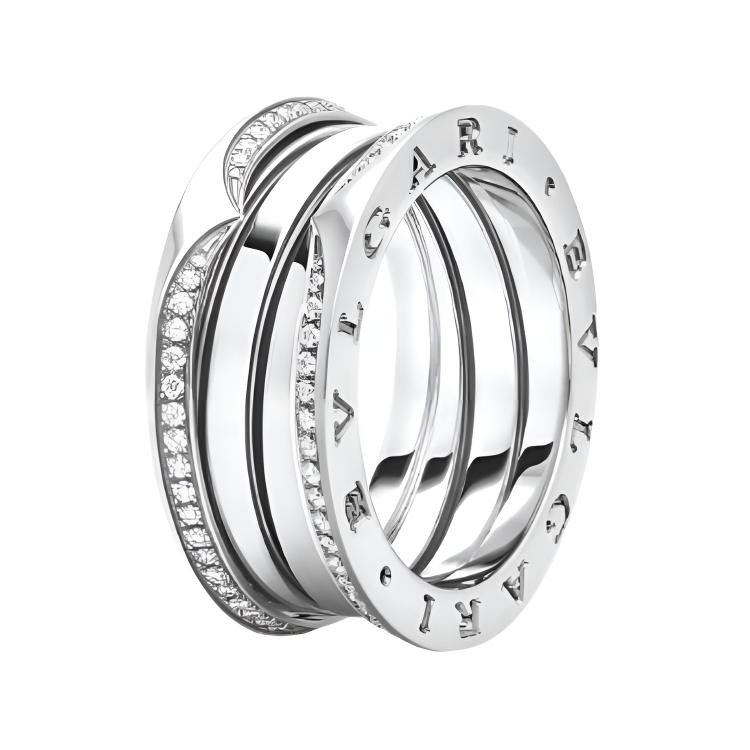 

BVLGARI 18k белое золото кольцо с бриллиантами для женщин silver