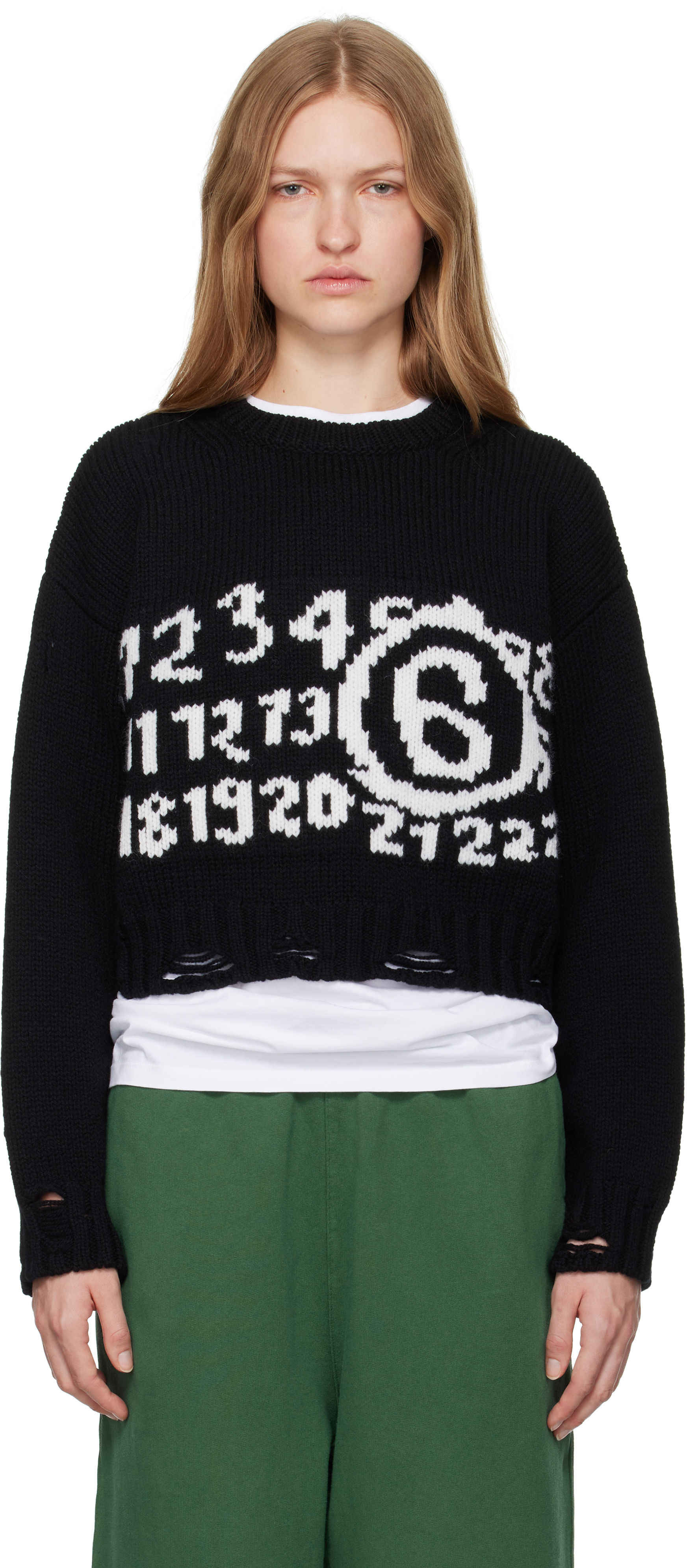 

Черный свитер с цифрами MM6 Maison Margiela