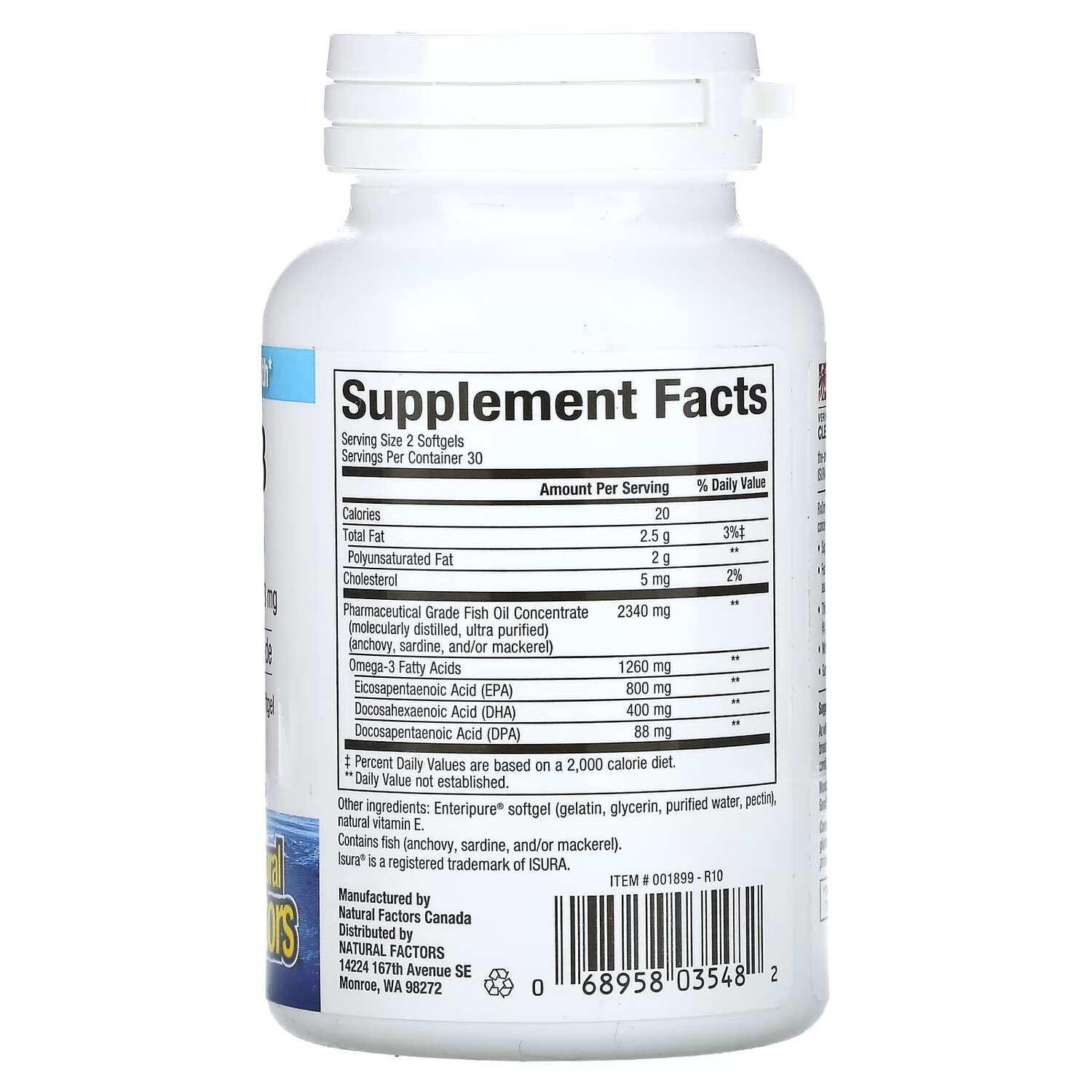 

Омега-3 Natural Factors 1260 мг, 60 капсул (630 мг на капсулу)
