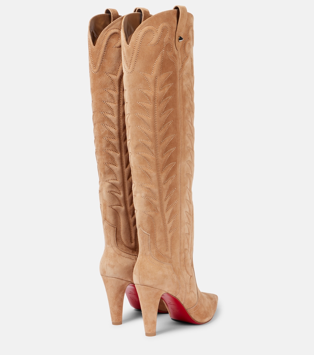 Замшевые сапоги Santia Botta 85 до колена Christian Louboutin, Lionne — фото 2