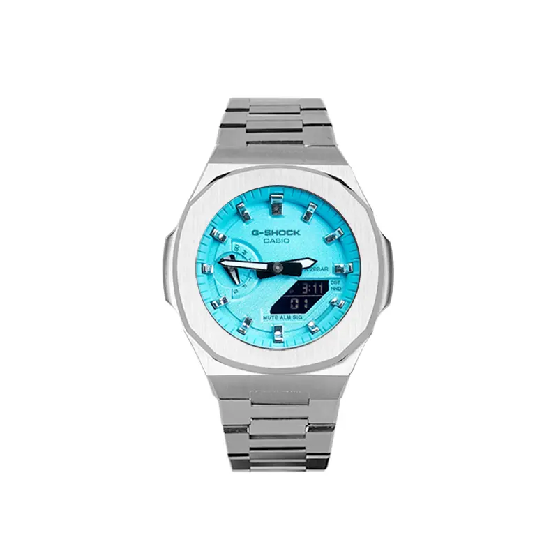 

CASIO Часы Unisex Liquid Crystal/Analog Dual Display Series 48.5mm Blue Watch, Tiffany Blue Nautilus
