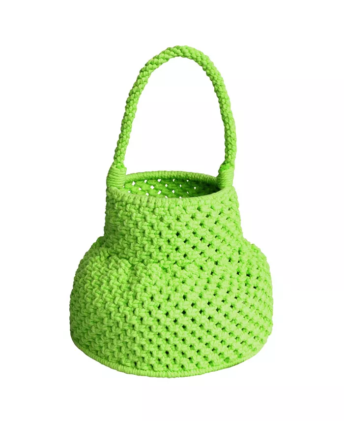 

Неоново-зеленая сумка-корзина PETITE NAGA Macrame Vessel Brunna.co, зеленый
