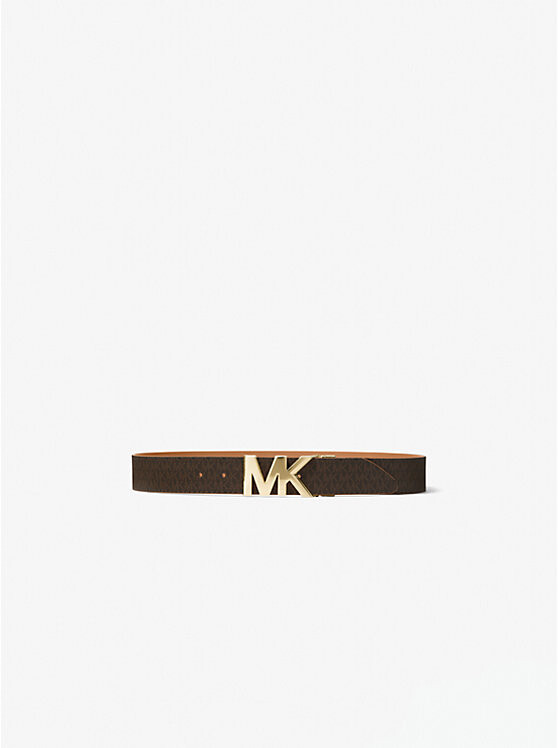

Двусторонний логотип и кожаный поясной ремень Michael Kors, коричневый