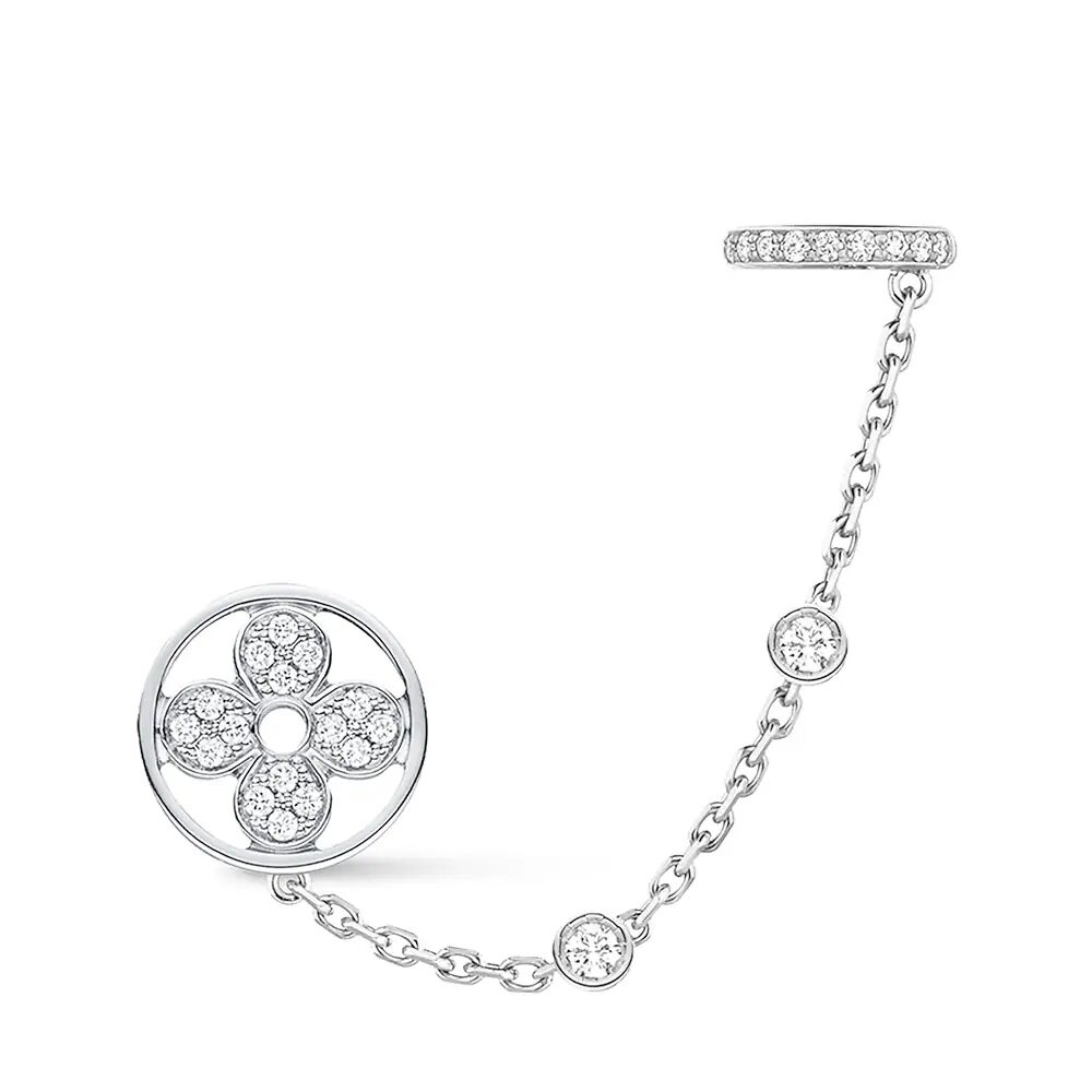 

Серьги-моноцепочки Idylle Blossom, белое золото и бриллианты, 1 шт. Louis Vuitton, серебряный