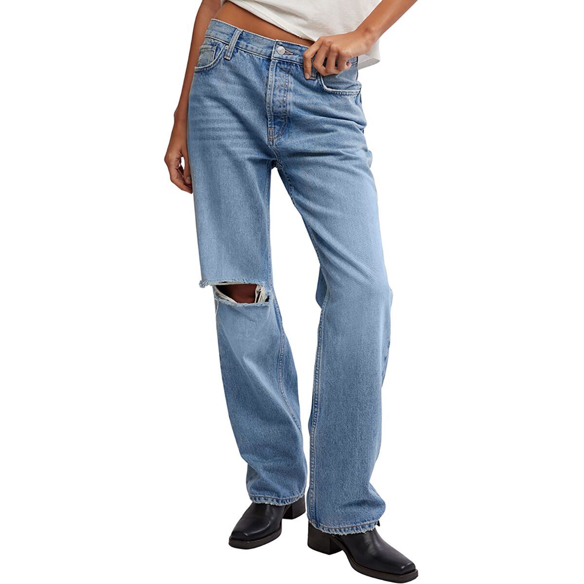 

Джинсы Holly с расклешенным низом Free People, цвет cambridge