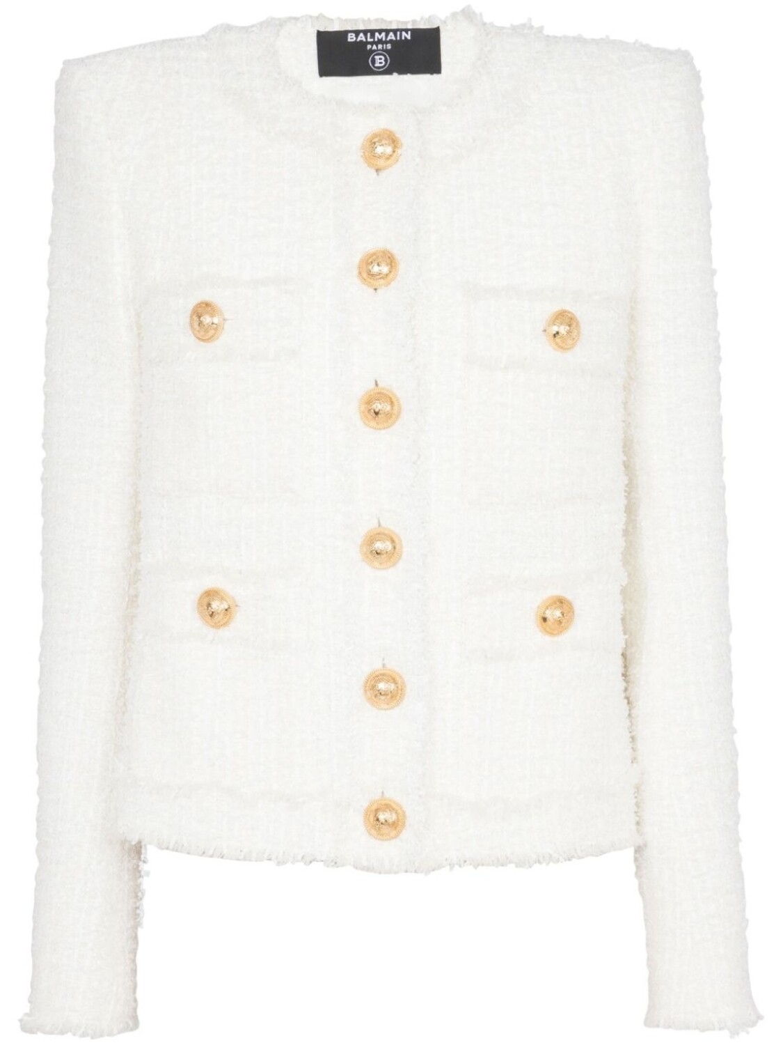 

Balmain твидовый жакет, белый