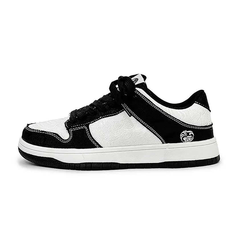 

Мужские низкие кроссовки для скейтбординга с амортизацией, ударопрочностью и балансом Yi Jiabao, Black White