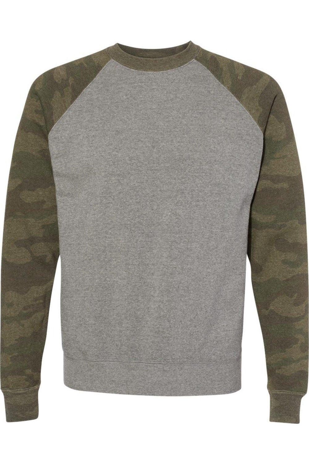 

Толстовка с регланами Special Blend от Independent Trading Co Independent Trading Co., цвет nickel heather/ forest camo