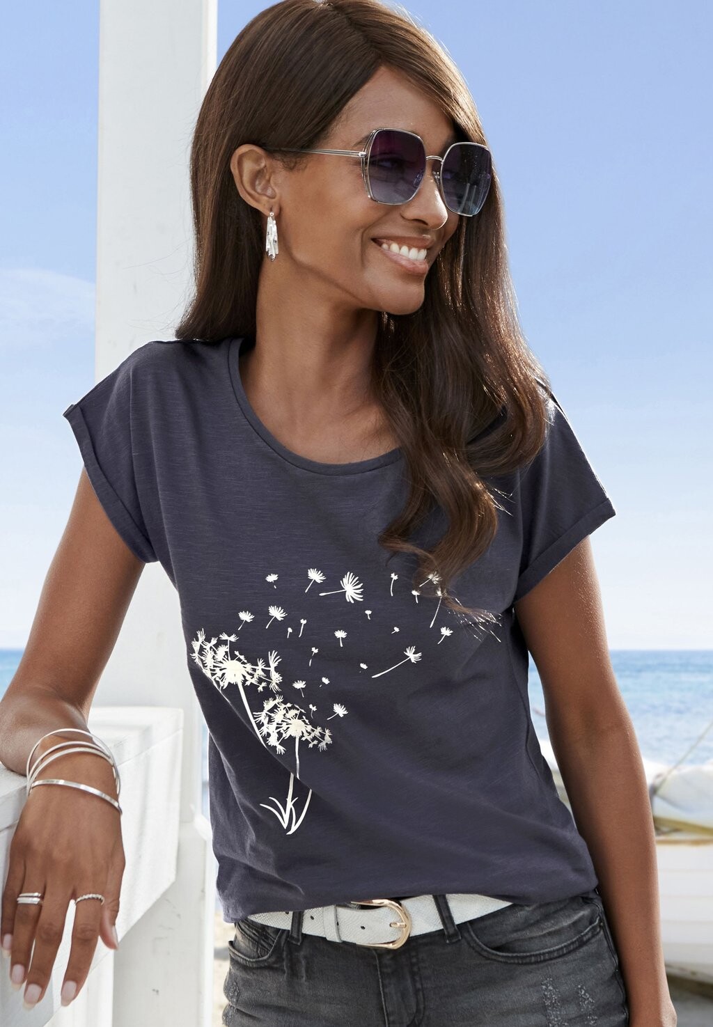 

Футболка с принтом Vivance, Серый, Футболка с принтом Vivance