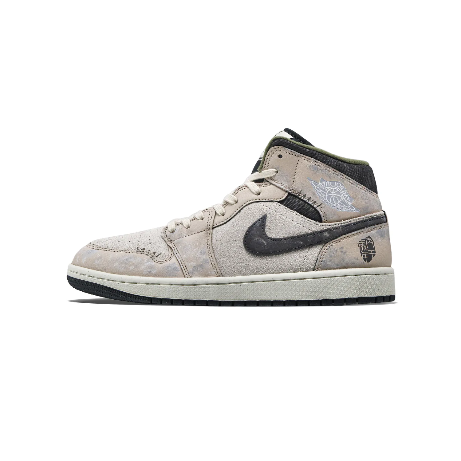 Jordan Кроссовки баскетбольные Air 1 Year Of The Horse CNY Spur Flame Mid top Vintage мужские серые