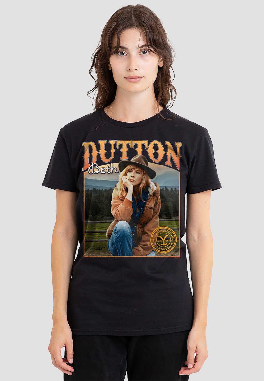 

Футболка с принтом YELLOWSTONE BETH DUTTON THOUGHTS Cotton Soul, черный