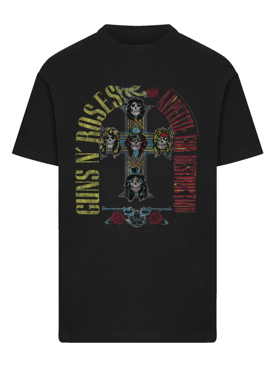 

Рубашка F4NT4STIC Guns NRoses Skull Rock Band Merch, черный