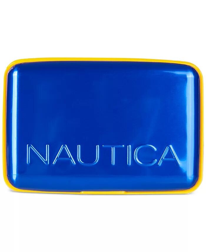 

Мужской алюминиевый защищенный кошелек RFID с тисненым логотипом Nautica, синий