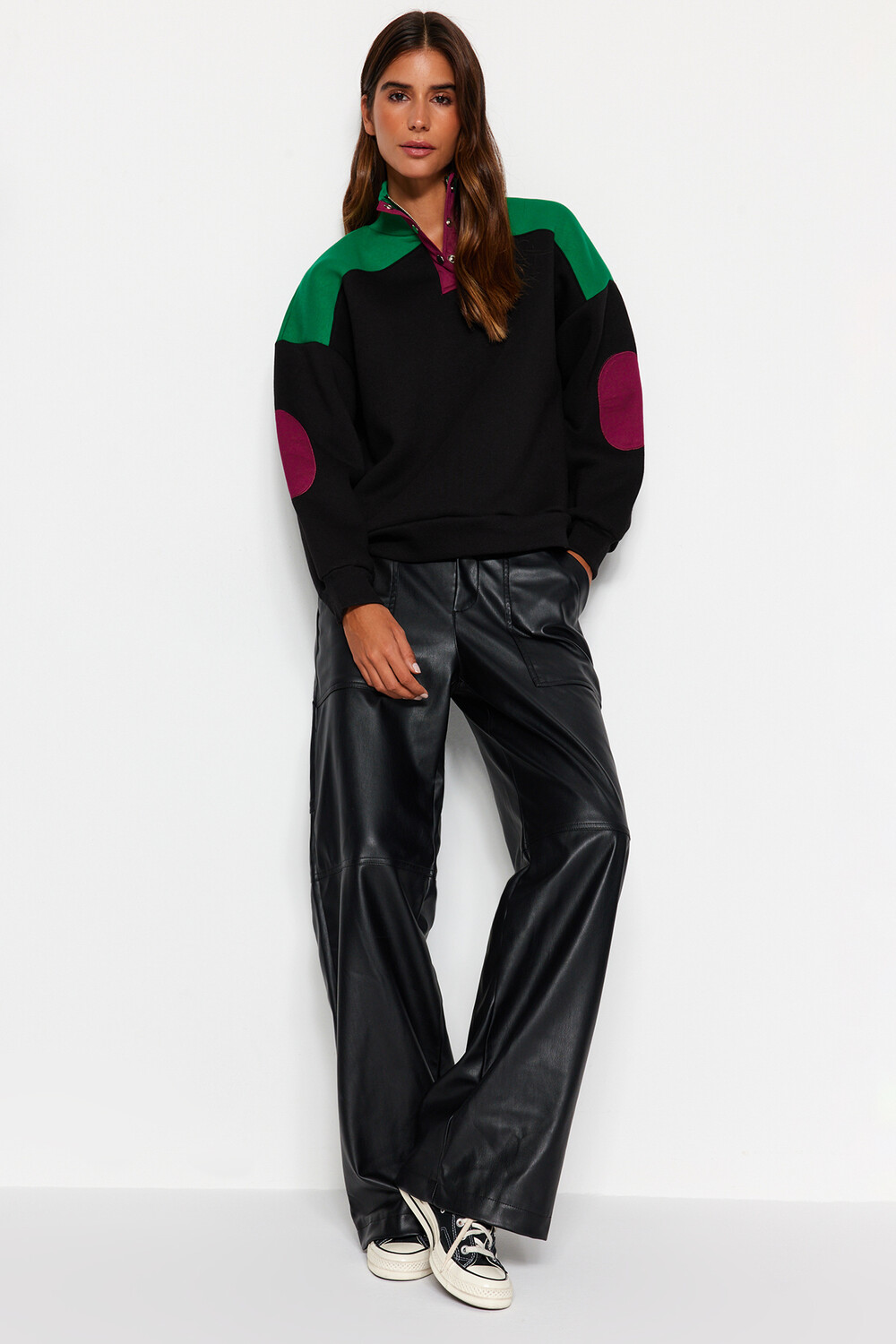 

Толстовка - Черный - Классический крой Trendyol, черный