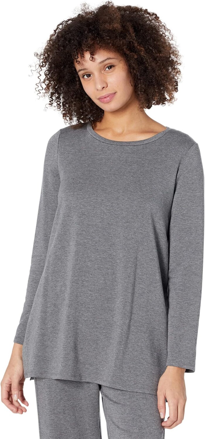 

Туника Eileen Fisher Jewel Neck Tunic in Tencel Organic Cotton Fleece, цвет Ash