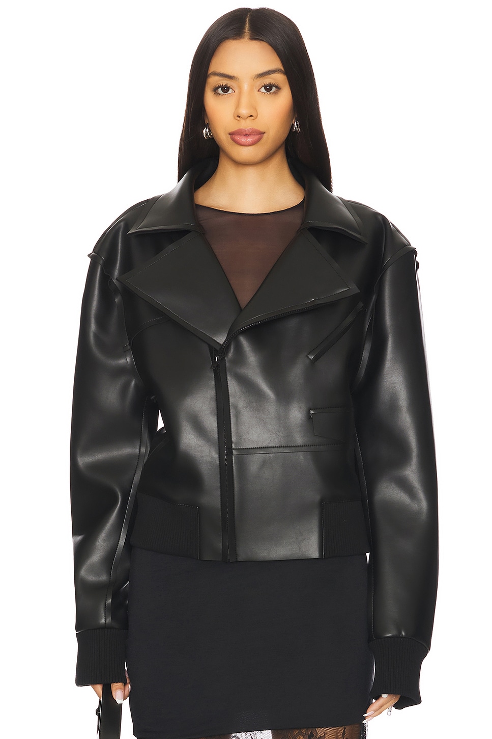 

Мини куртка мото Norma Kamali, black