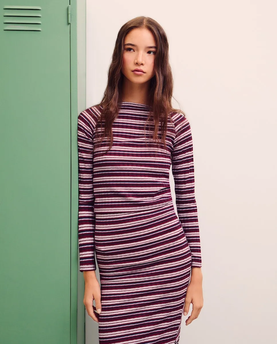 

Дамская футболка с длинным рукавом в рубчик Green Coast, красный