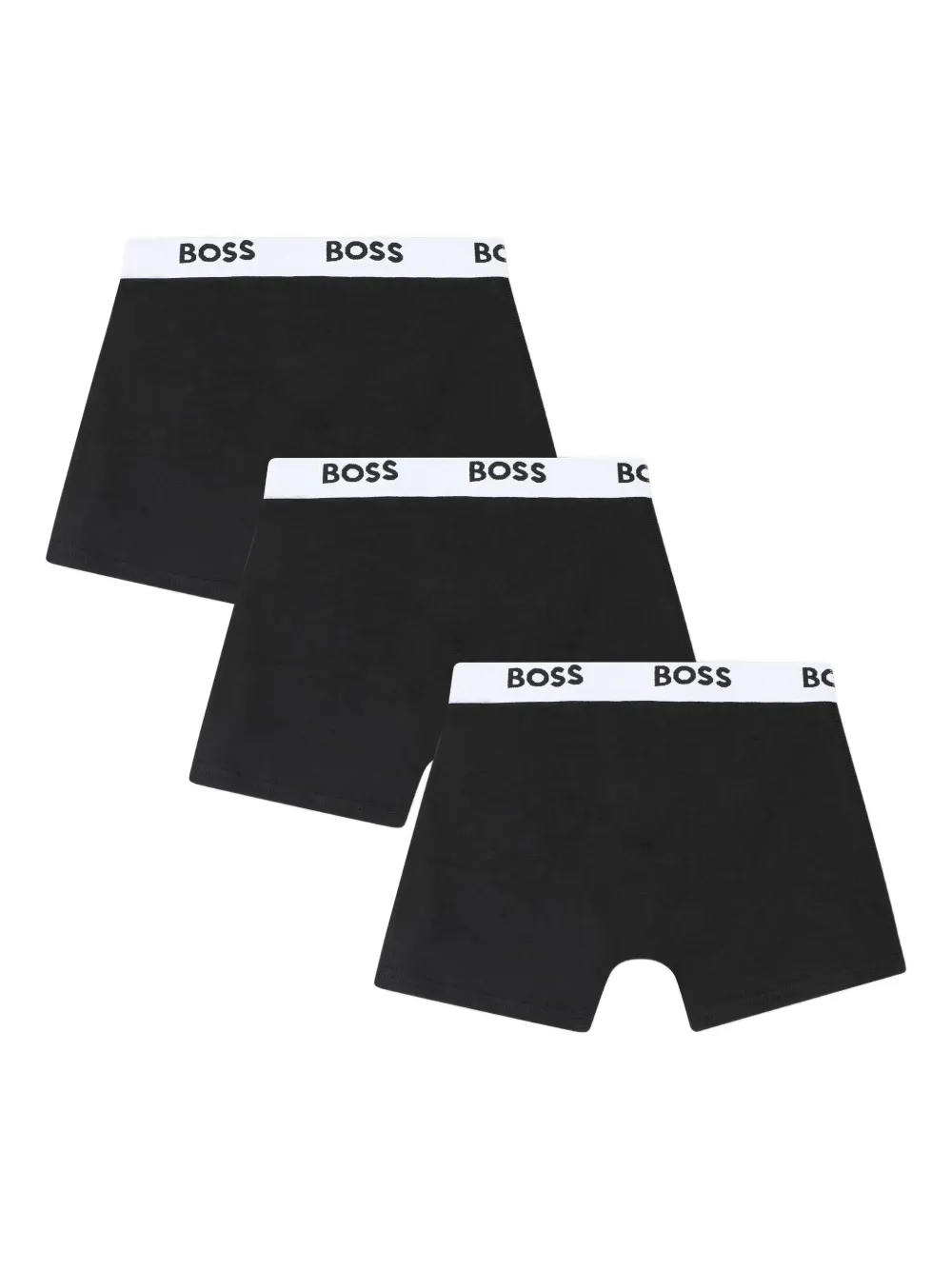 Комплект из трех боксеров с логотипом BOSS Kidswear, черный — фото 3