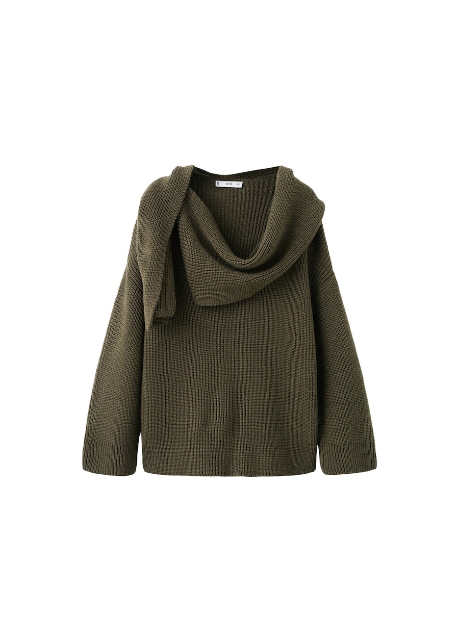 

Свитер MANGO Scarfu, оливковый