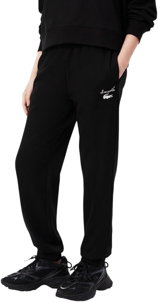 Брюки спортивные женские Lacoste Core Collection, прямые, черные — фото 2