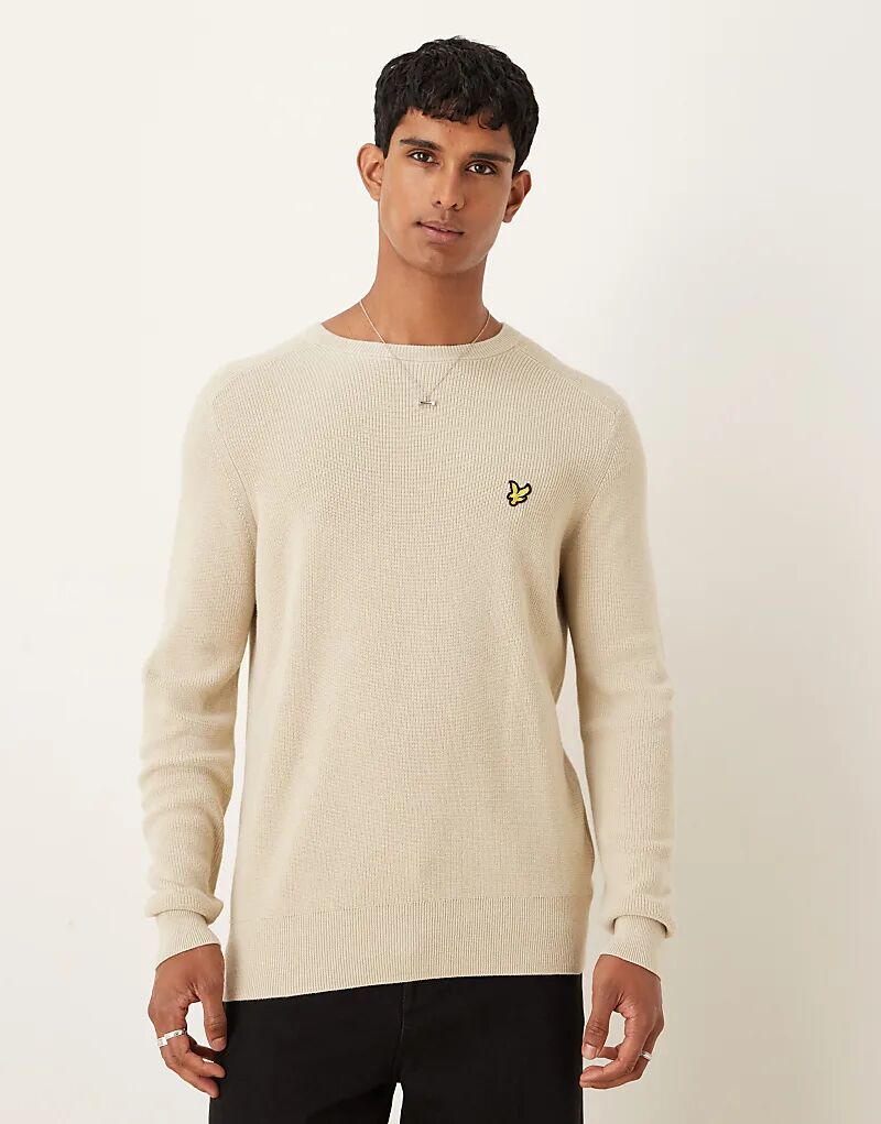 

Lyle & Scott Mid Трикотажные изделия с круглым вырезом в рубчик в цвете x865 серо-коричневый