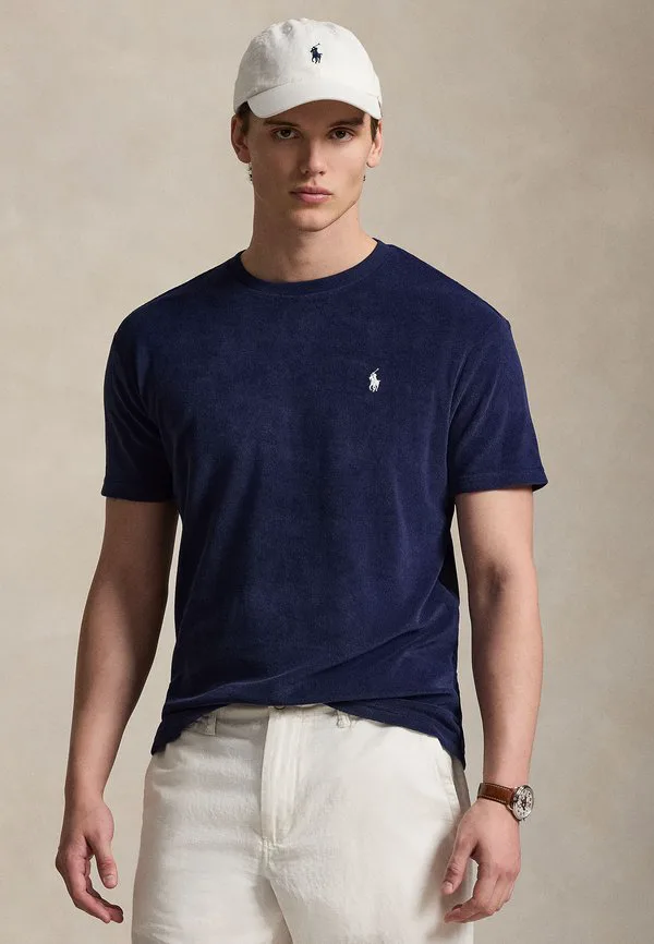 Классическая махровая футболка, базовая футболка Polo Ralph Lauren, Newport Navy
