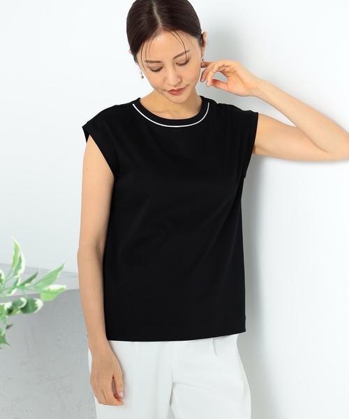 

Футболка с воротником из люрекса GALLORIA, черный