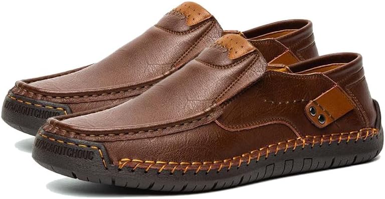 

Мужские повседневные кожаные лоферы на шнуровке, слипоны, туфли и ходьбы Odipon, Coffee