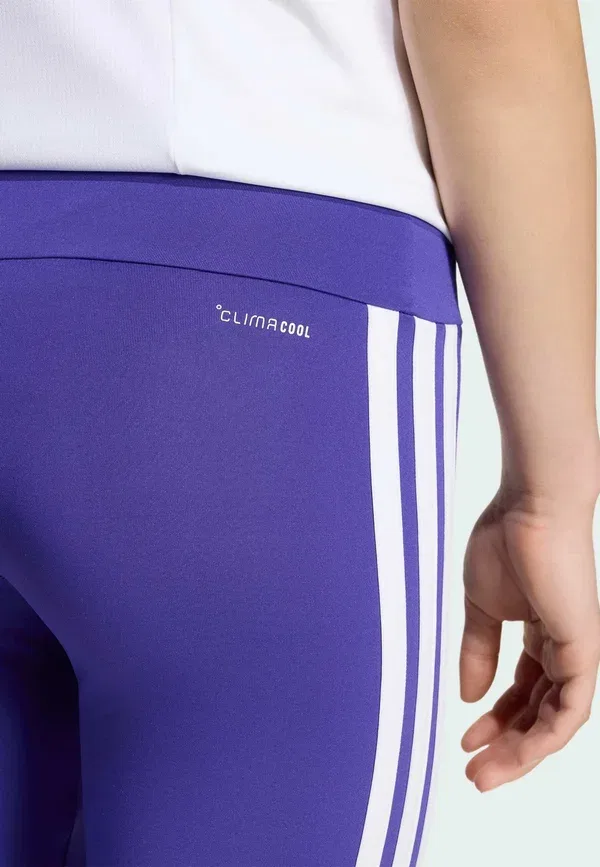 Леггинсы Adidas Performance Jg essential 3 stripes legging, чисто-фиолетовый белый — фото 4