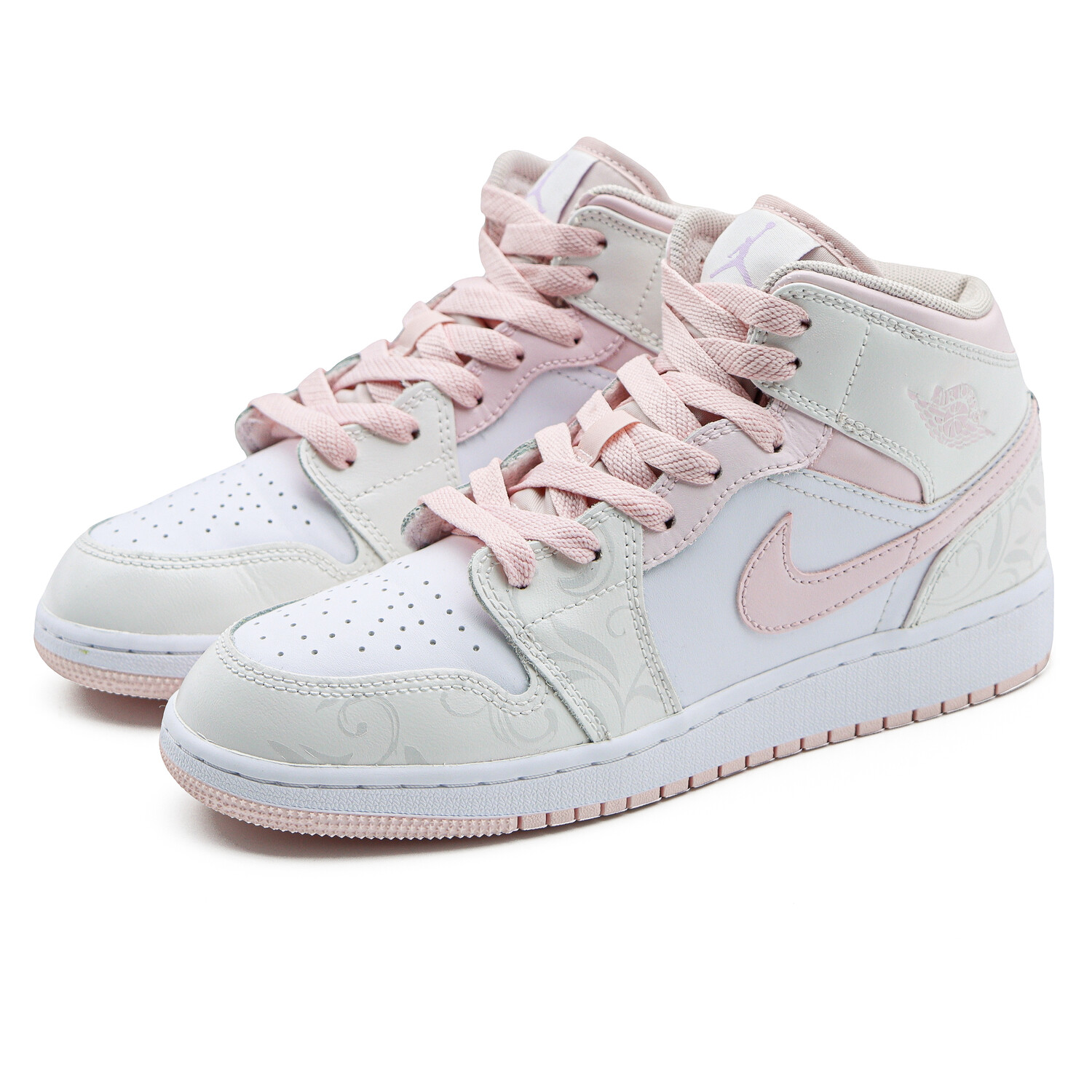 Кроссовки Air Jordan 1 Vintage Basketball Shoes Women's Mid-top Pink/white, розовый — фото 2