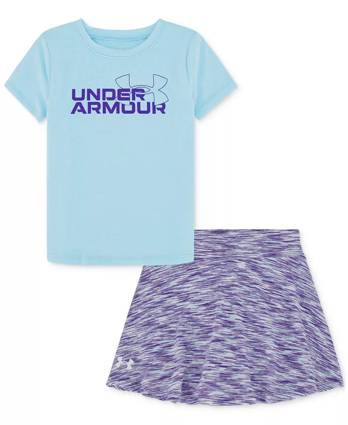 

Футболка с логотипом и комплект с шортами-юбкой для девочек Toddler & Little Girls Under Armour, синий