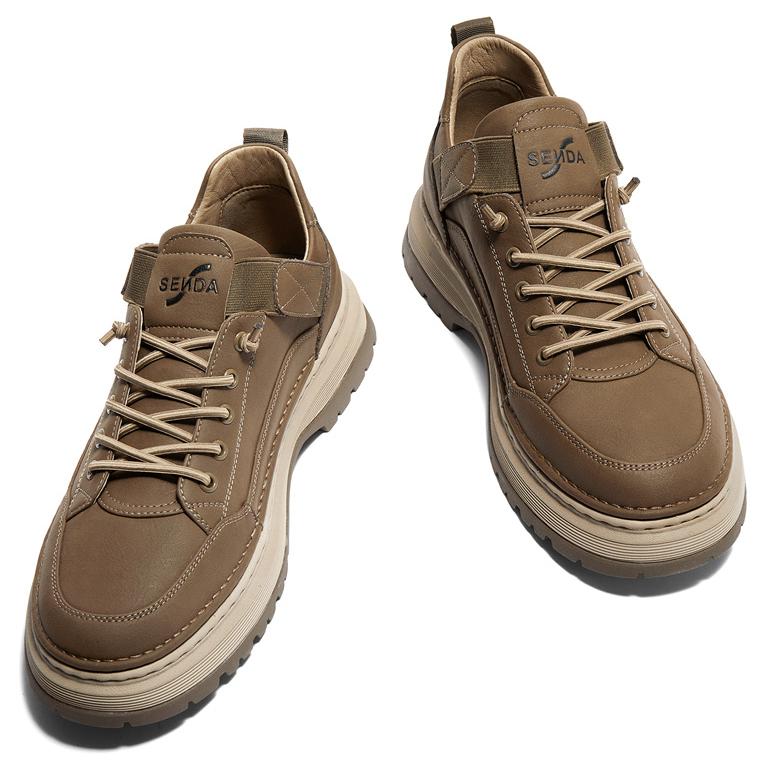 Senda Мужские низкие кеды повседневные хаки, цвет Khaki — фото 3