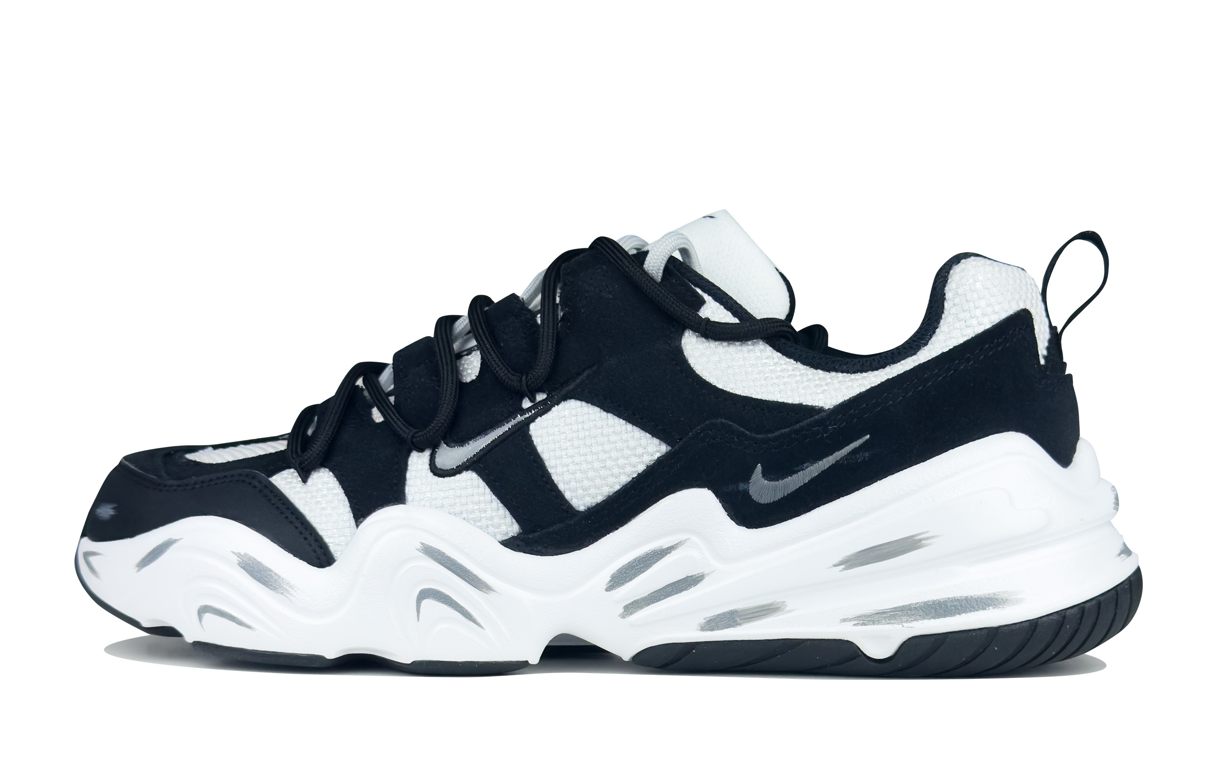 

Nike Tech Hera Rusty Park Износостойкие и легкие низкие кеды мужские черный белый серый