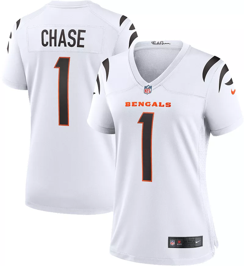 

Женская белая игровая майка Nike Cincinnati Bengals Ja'Marr Chase #1