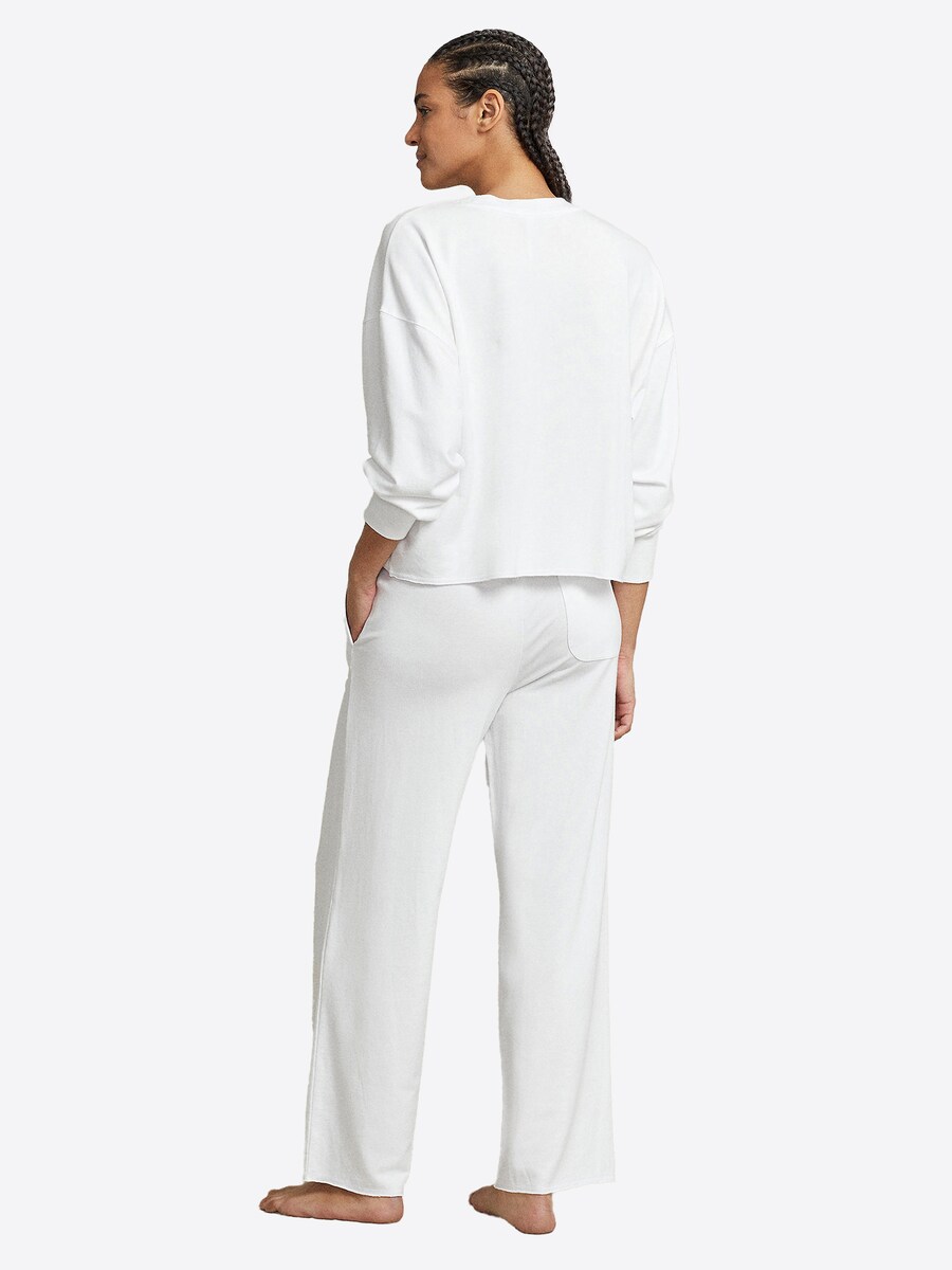 Пижама Polo Ralph Lauren Sweatshirt & Wide Leg Set - Club Terry , White — фото 4