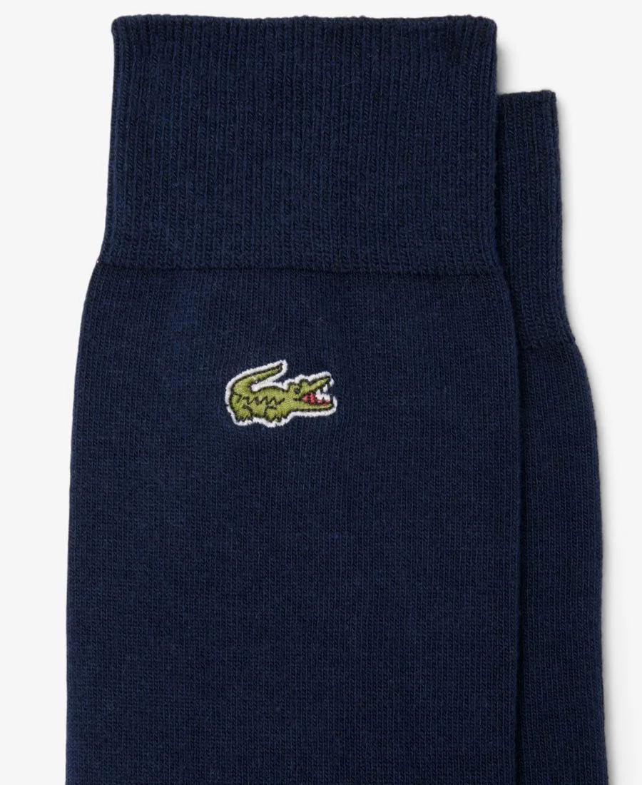 Комплект из двух высоких носков унисекс Lacoste, темно-синий синий — фото 3
