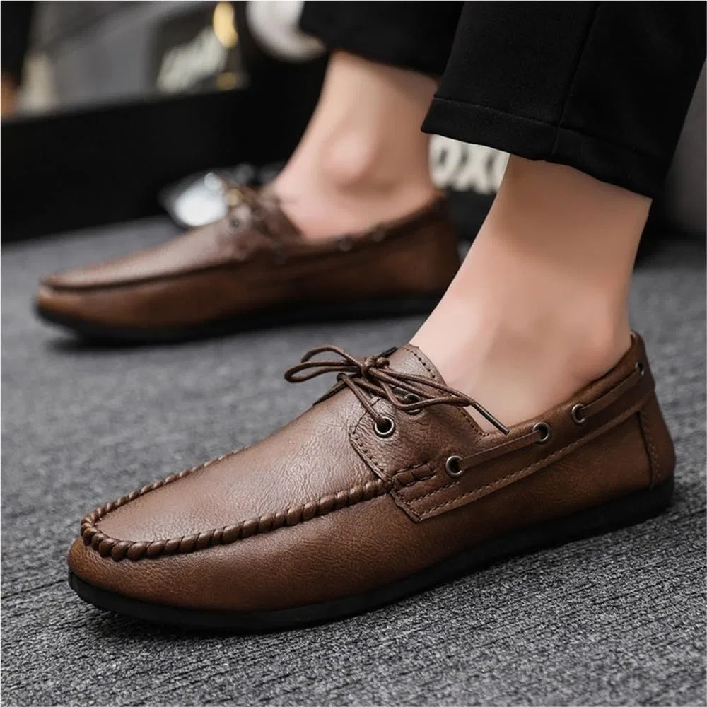 Лоферы из кожзама мужские, Pu Leather Slip On Loafers, черный UOPYNE — фото 3