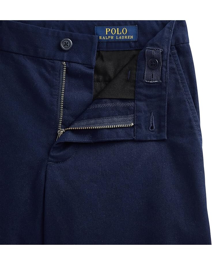 Шорты Polo Ralph Lauren Kids 20/1 Stretch Twill Flat Front Shorts, цвет Newport Navy — фото 3