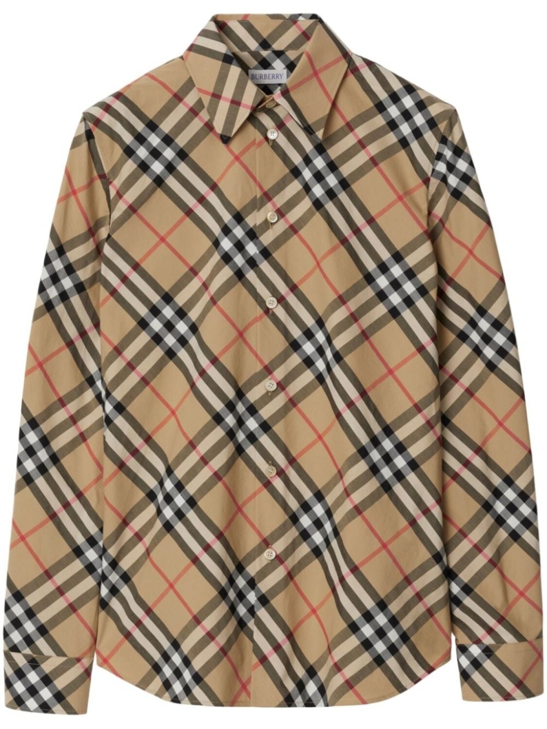 

Рубашка в клетку Burberry, бежевый