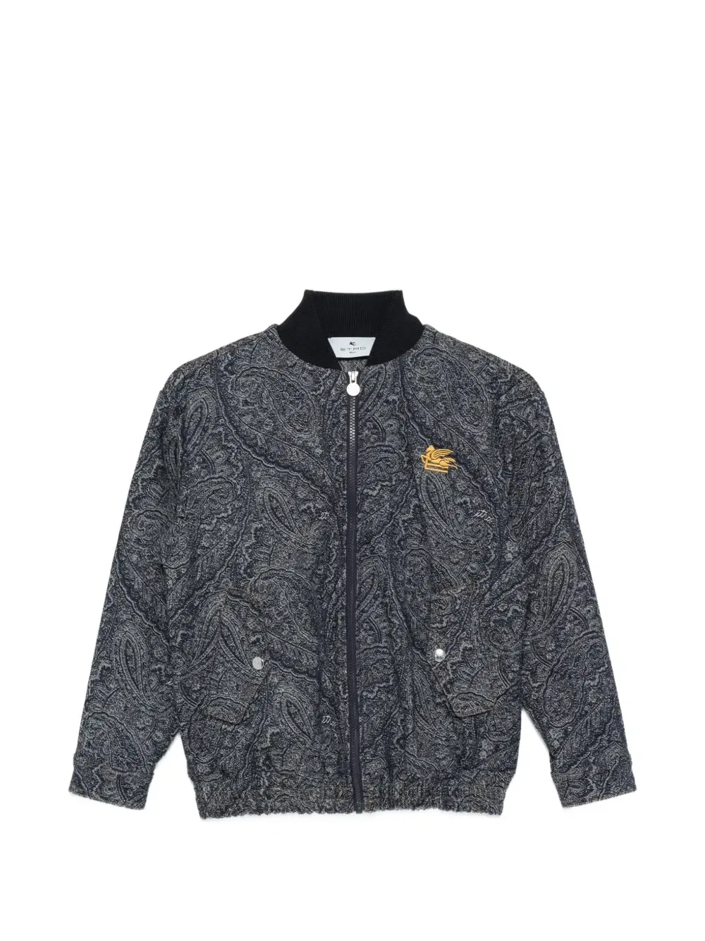 Бомбер с жаккардовым узором пейсли Etro Kids, синий