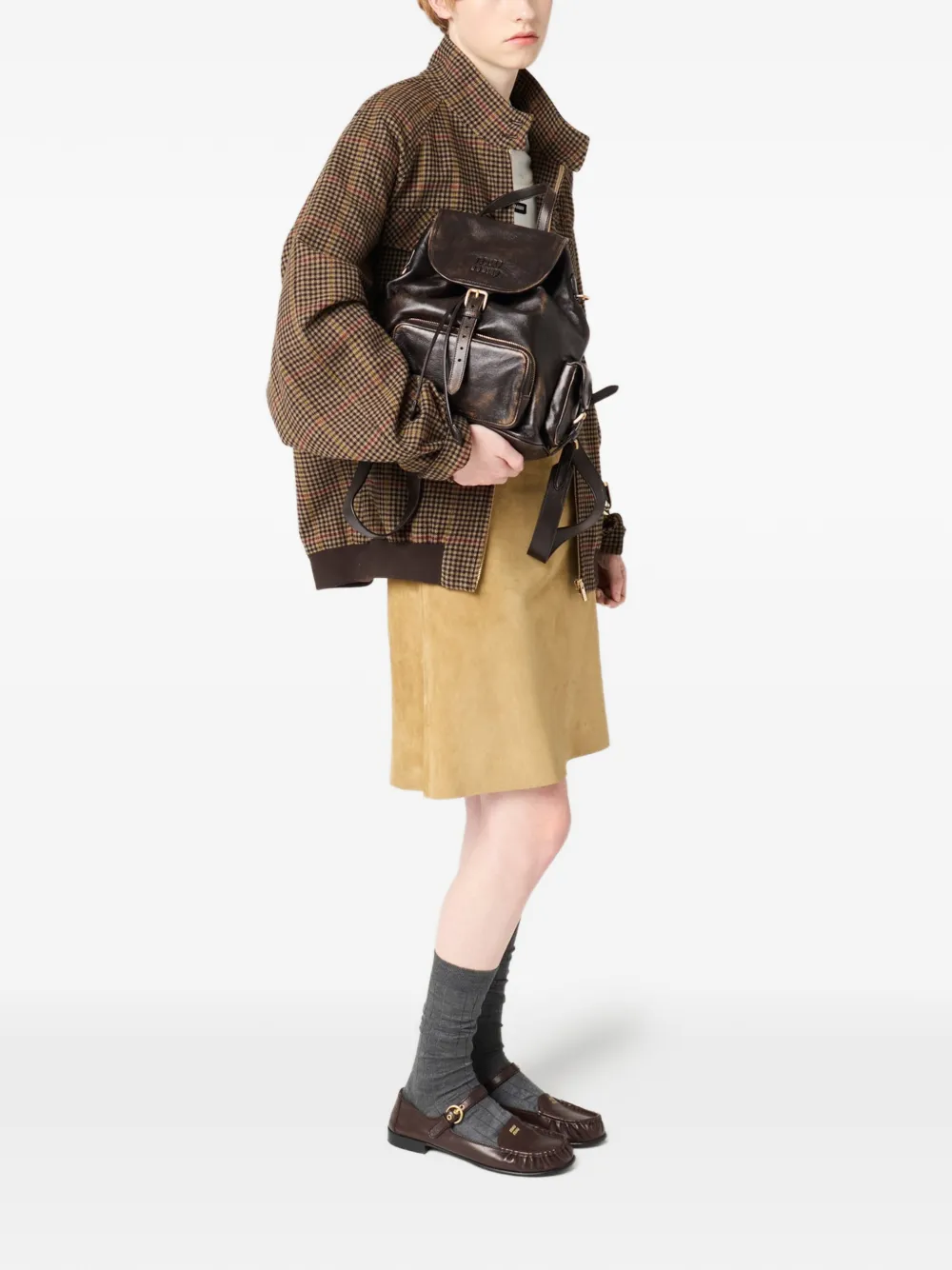 Рюкзак женский Miu Miu натуральная кожа, коричневый — фото 2