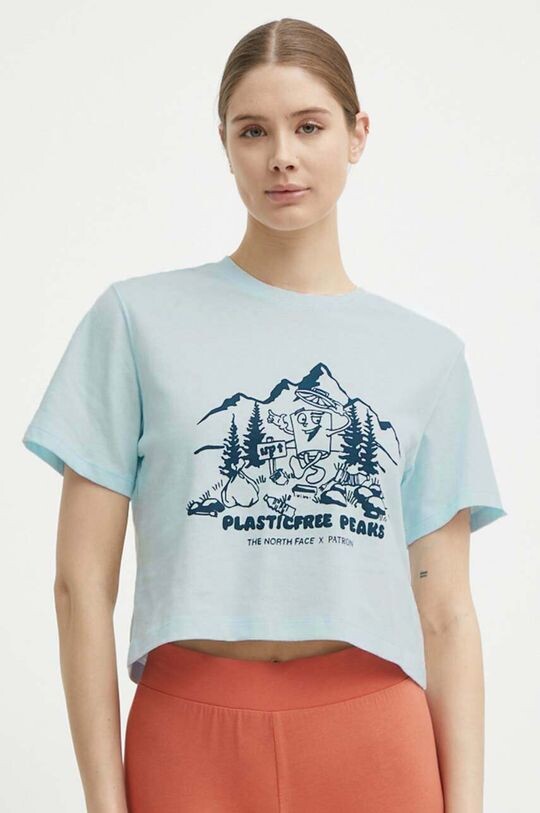 

Хлопковая футболка The North Face, синий