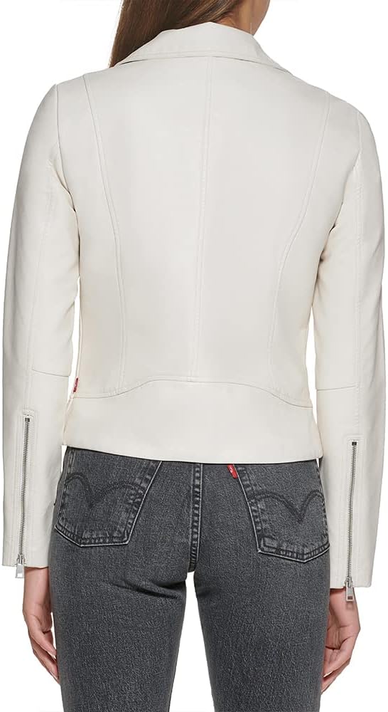 Женская куртка-косуха Levi's 538 из экокожи, устричный — фото 2