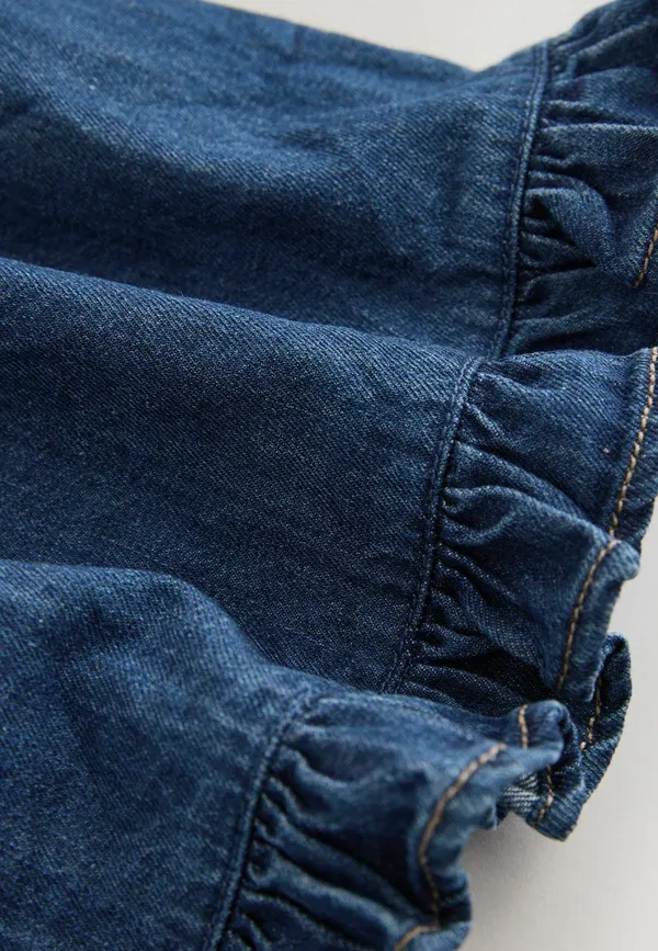 Юбка A-line Regular fit frill hem Next, темно-синий деним — фото 3